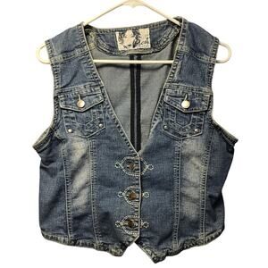 Vintage Crest jeans denim vest size XL